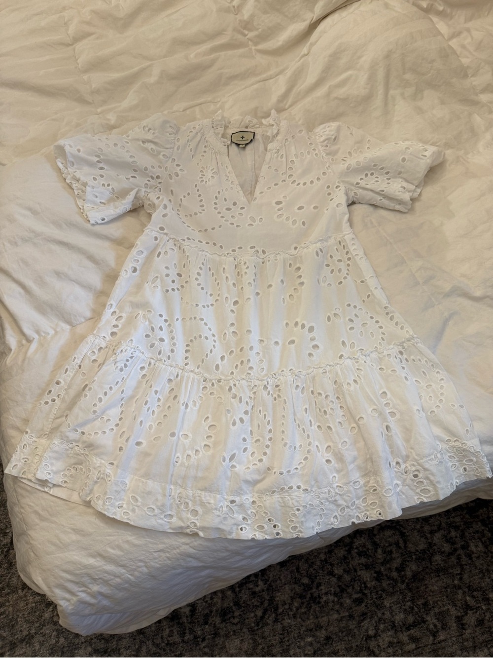 Tuckernuck White Eyelet Tiered Dress for Kids